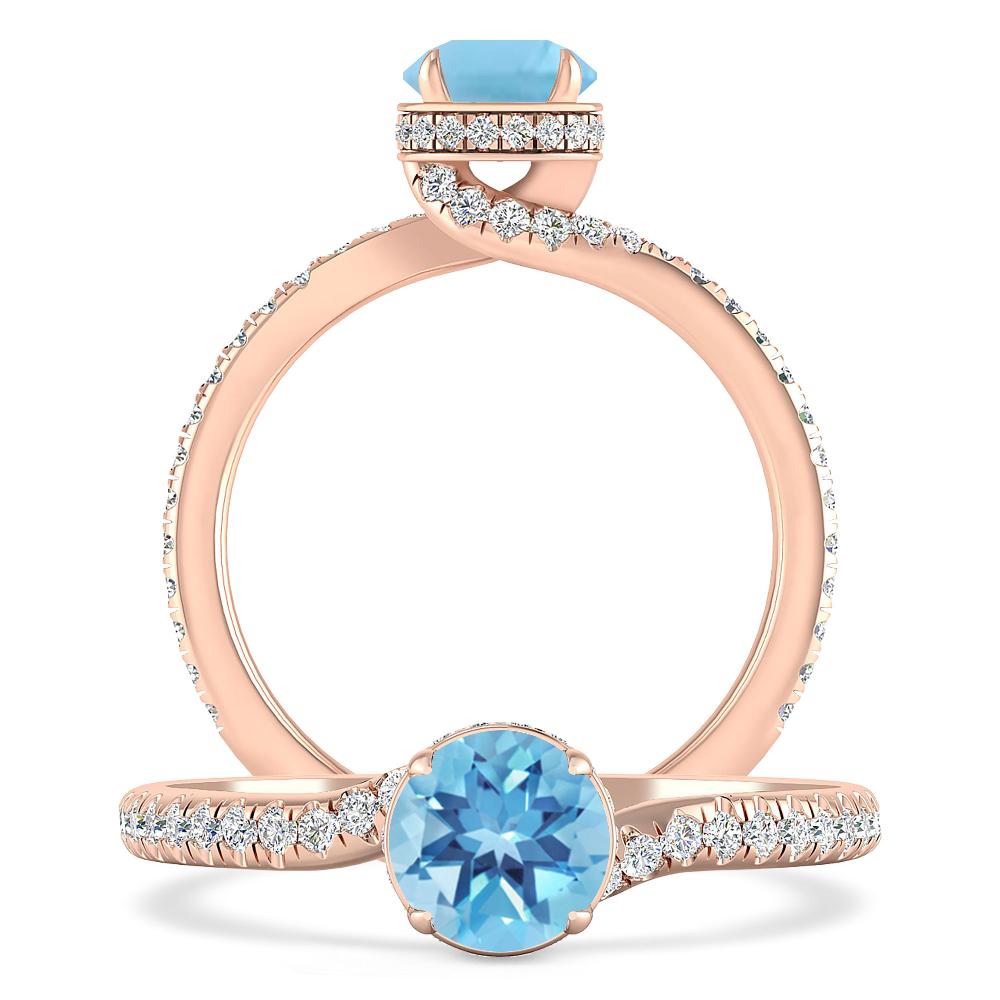 Rose Gold - Blue Topaz