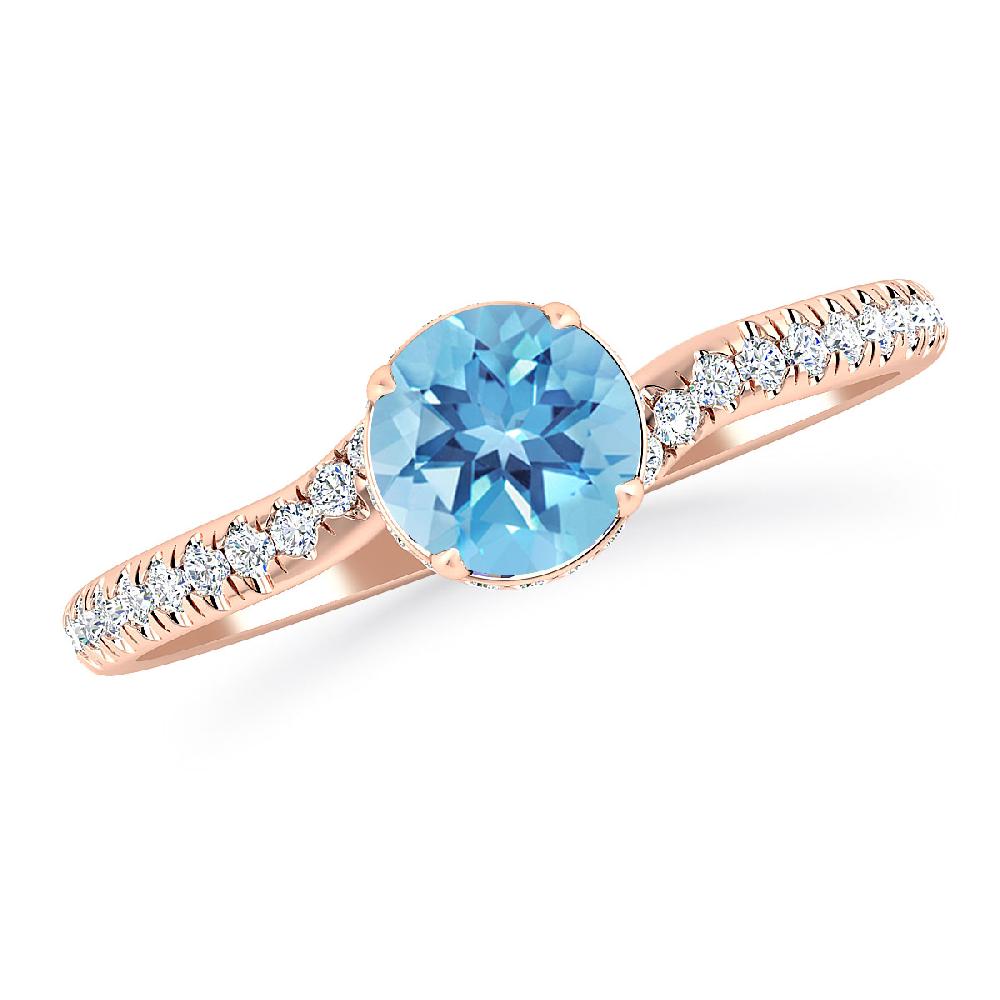 Rose Gold - Blue Topaz