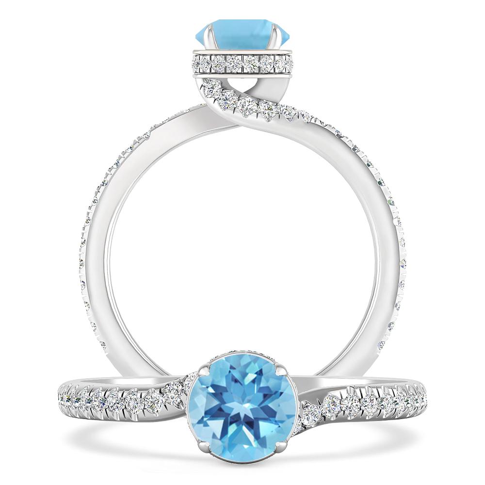 White Gold - Blue Topaz