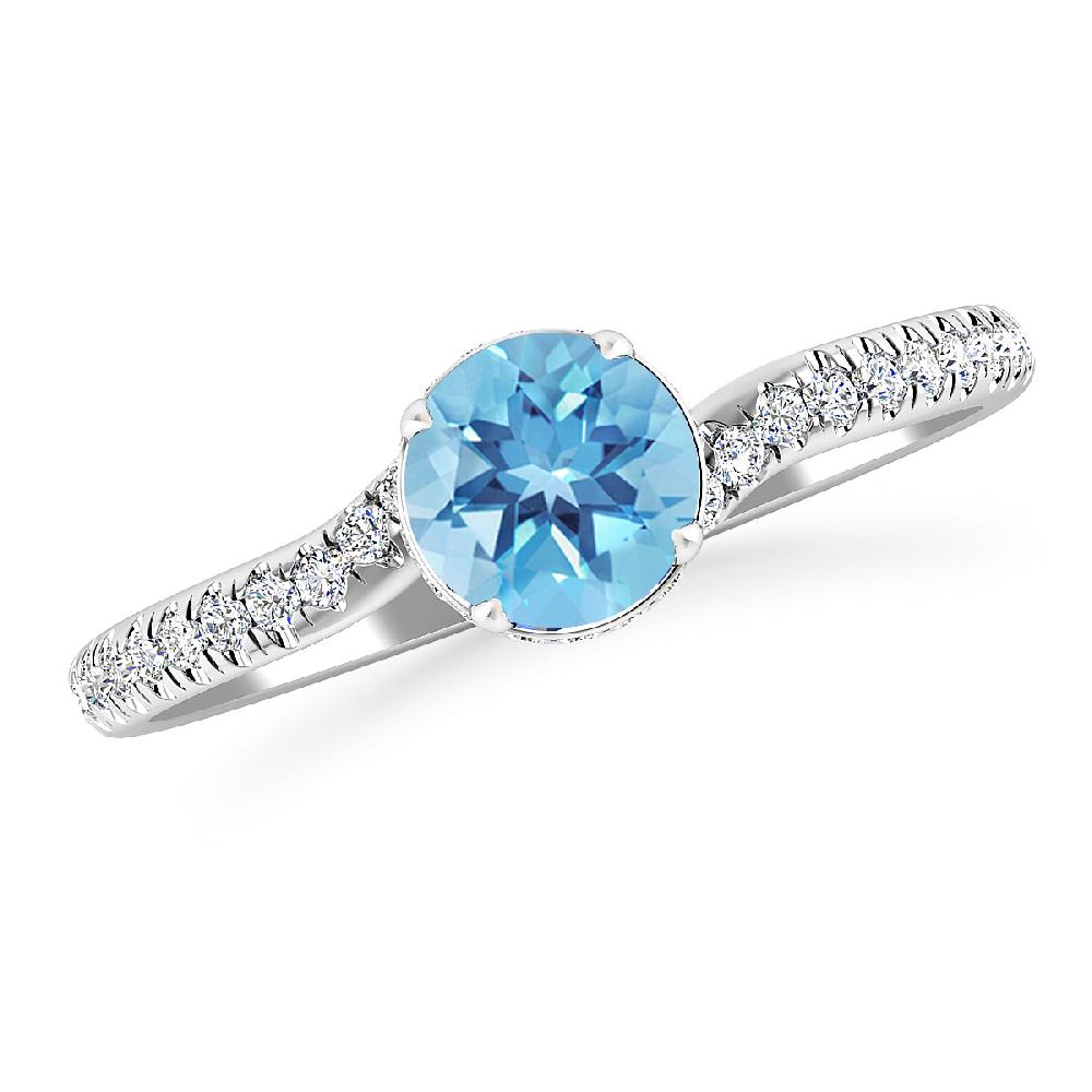 White Gold - Blue Topaz