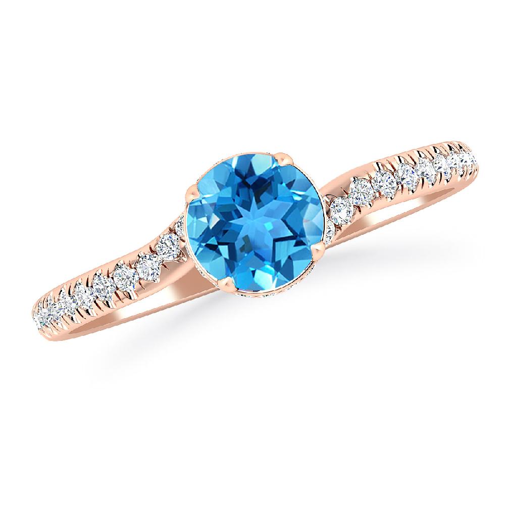 Rose Gold - Blue Topaz