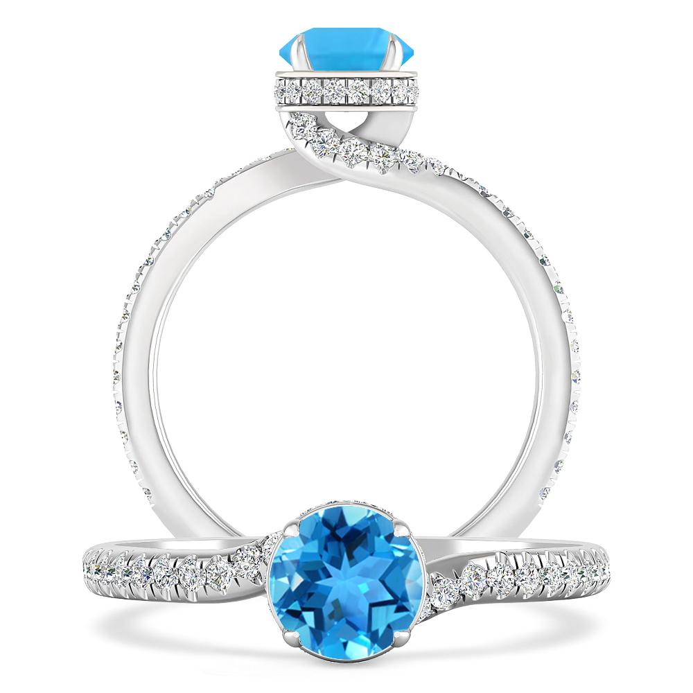 White Gold - Blue Topaz