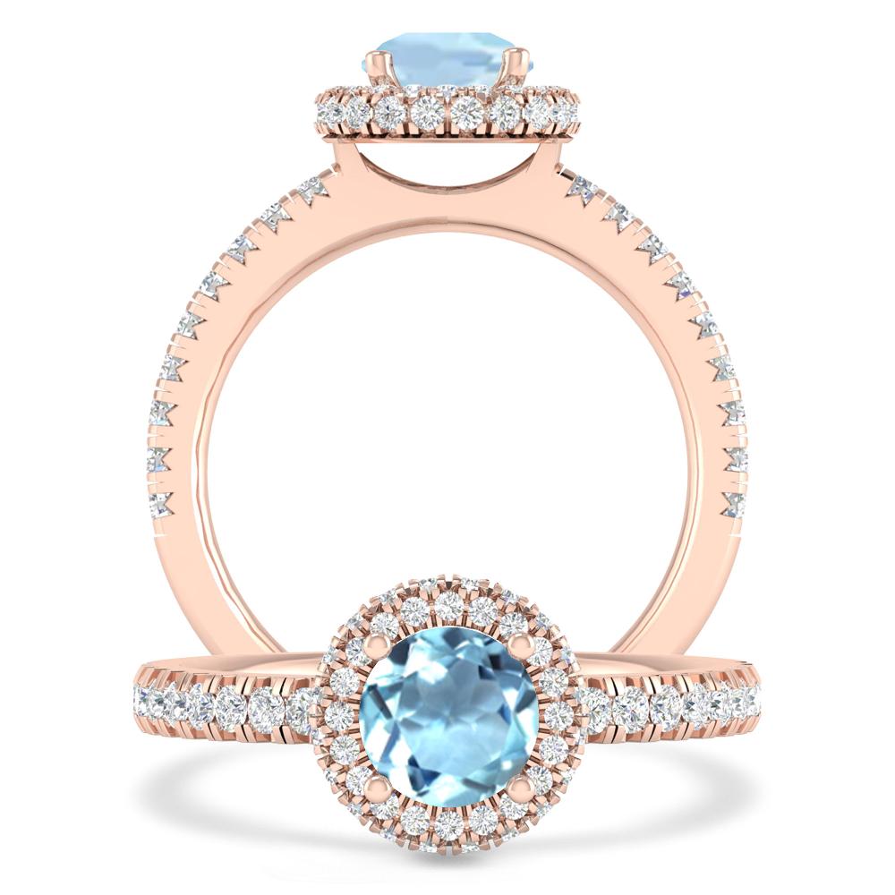 Rose Gold - Aquamarine