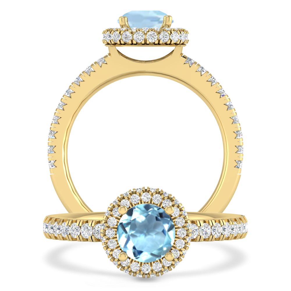 Yellow Gold - Aquamarine