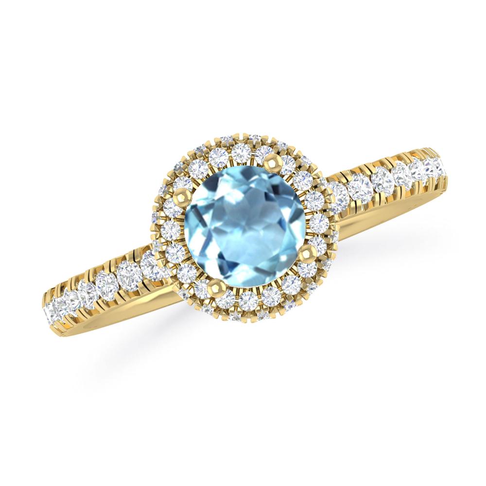 Yellow Gold - Aquamarine