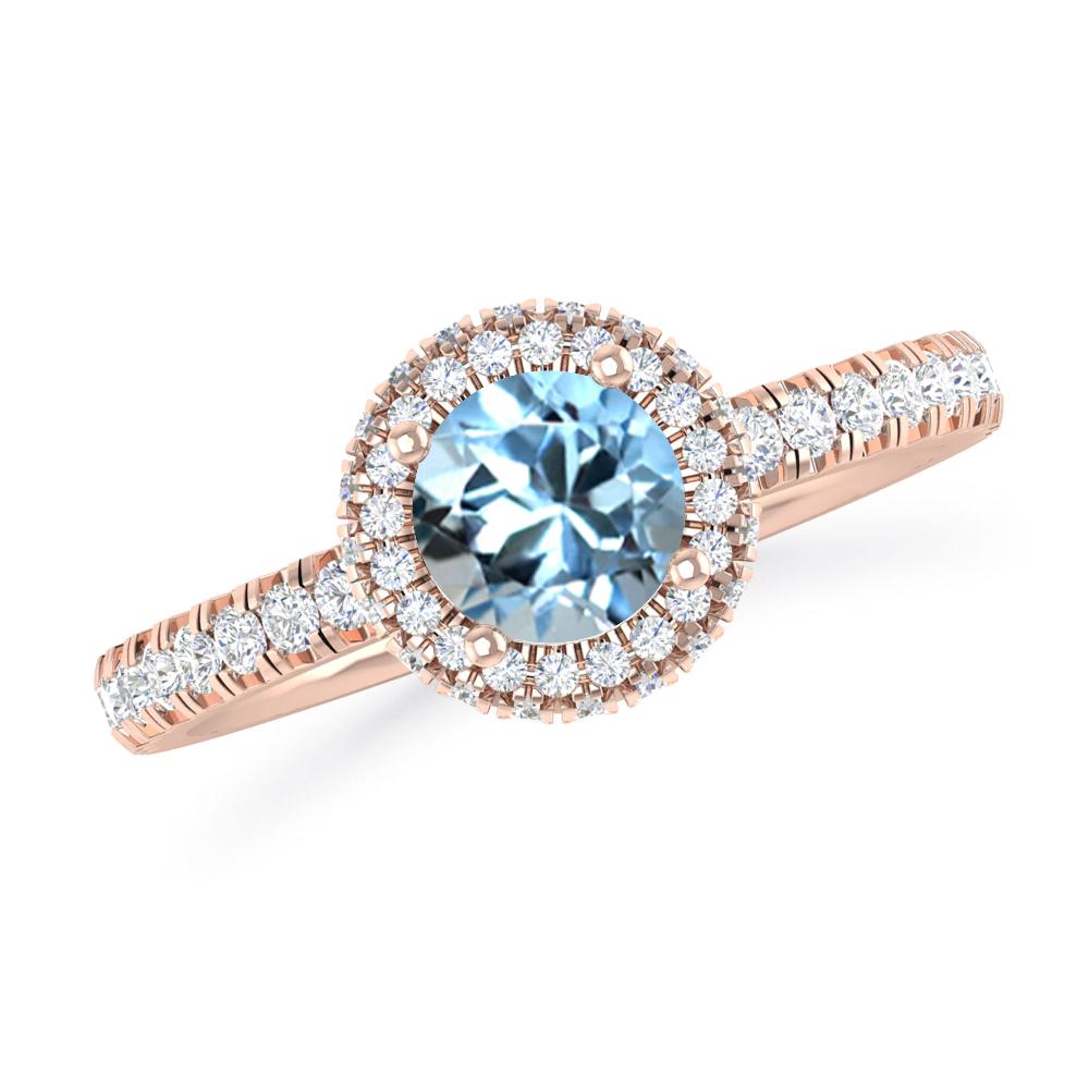 Rose Gold - Aquamarine