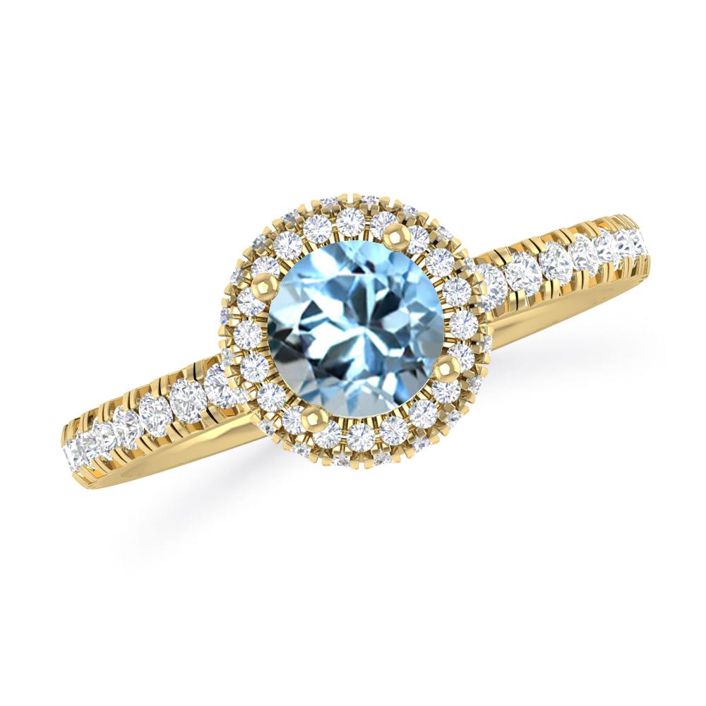 Yellow Gold - Aquamarine