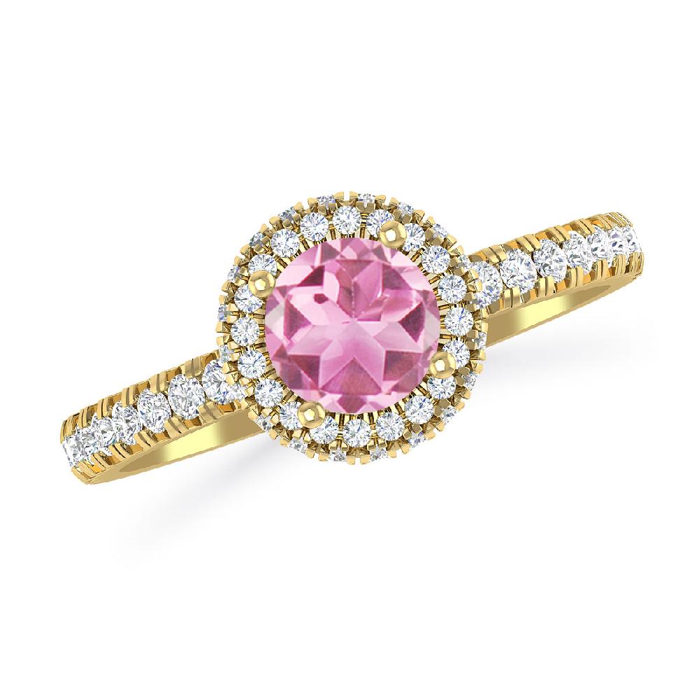 Yellow Gold - Pink Tourmaline