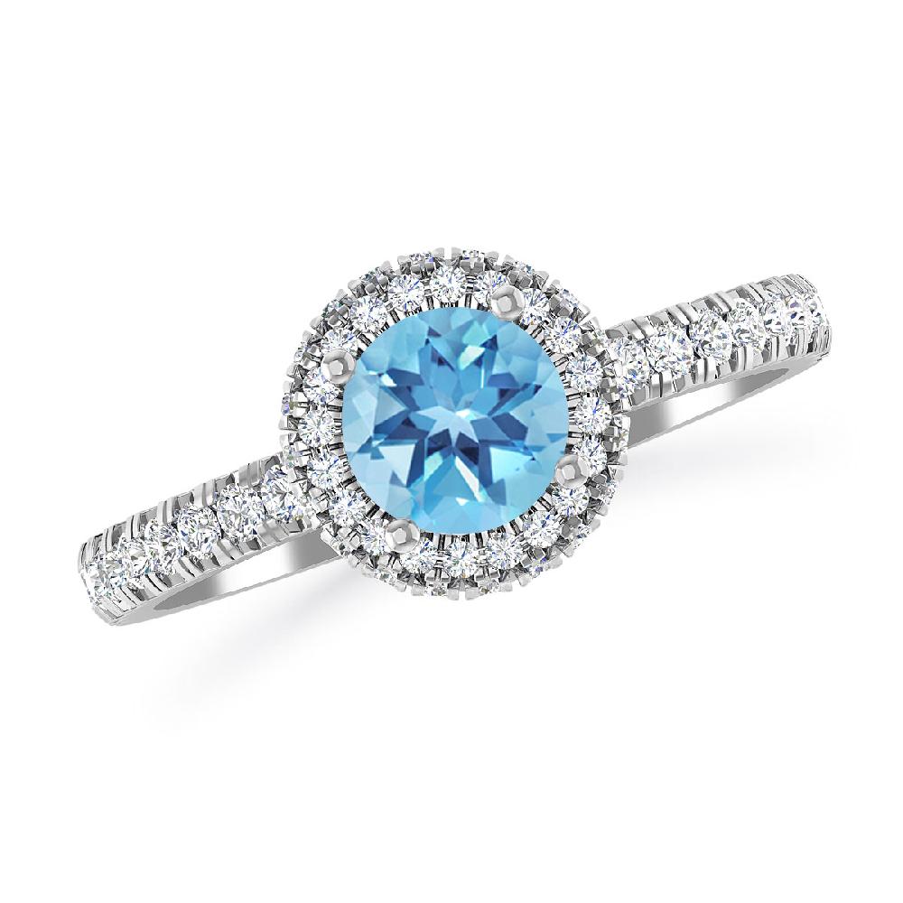 White Gold - Blue Topaz