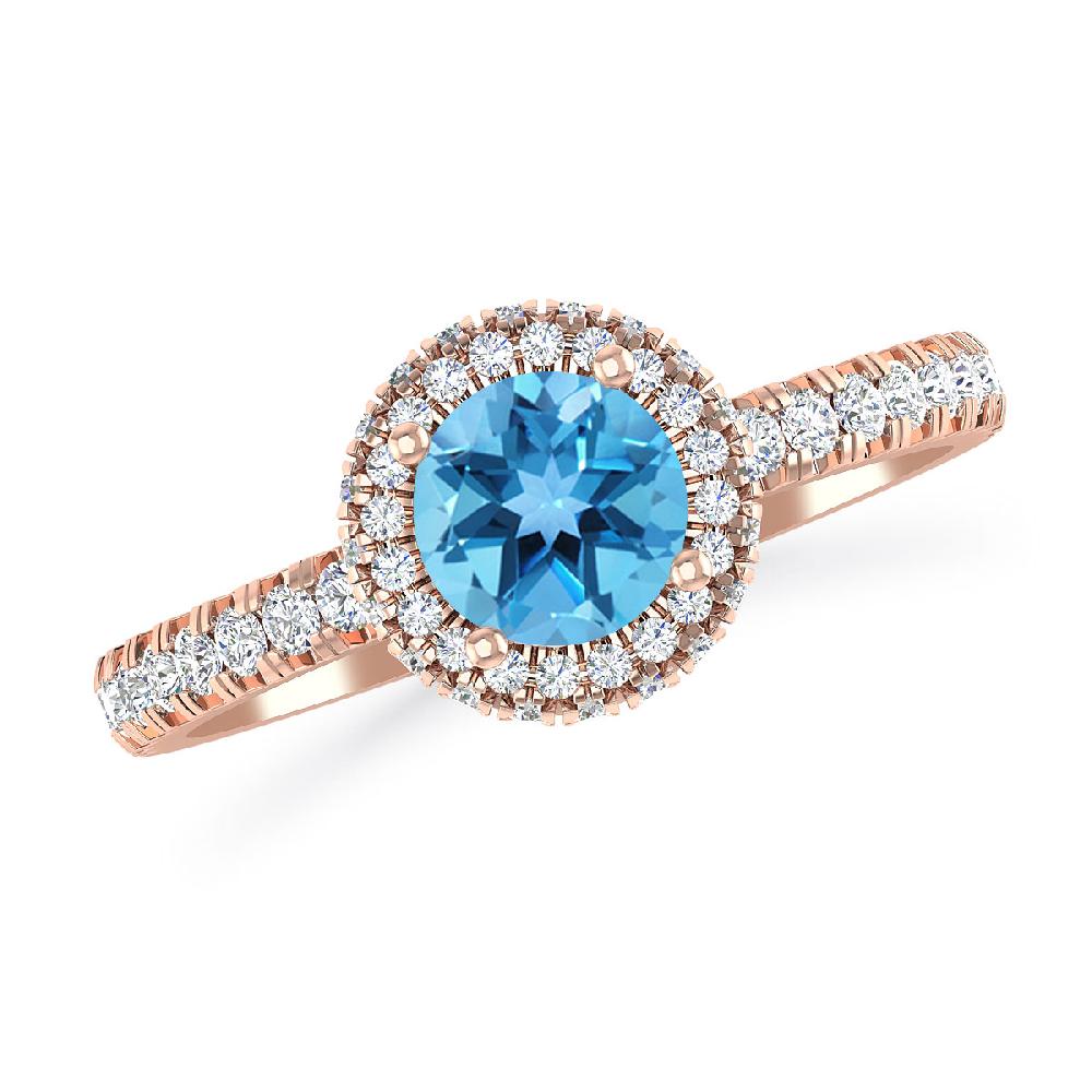 Rose Gold - Blue Topaz