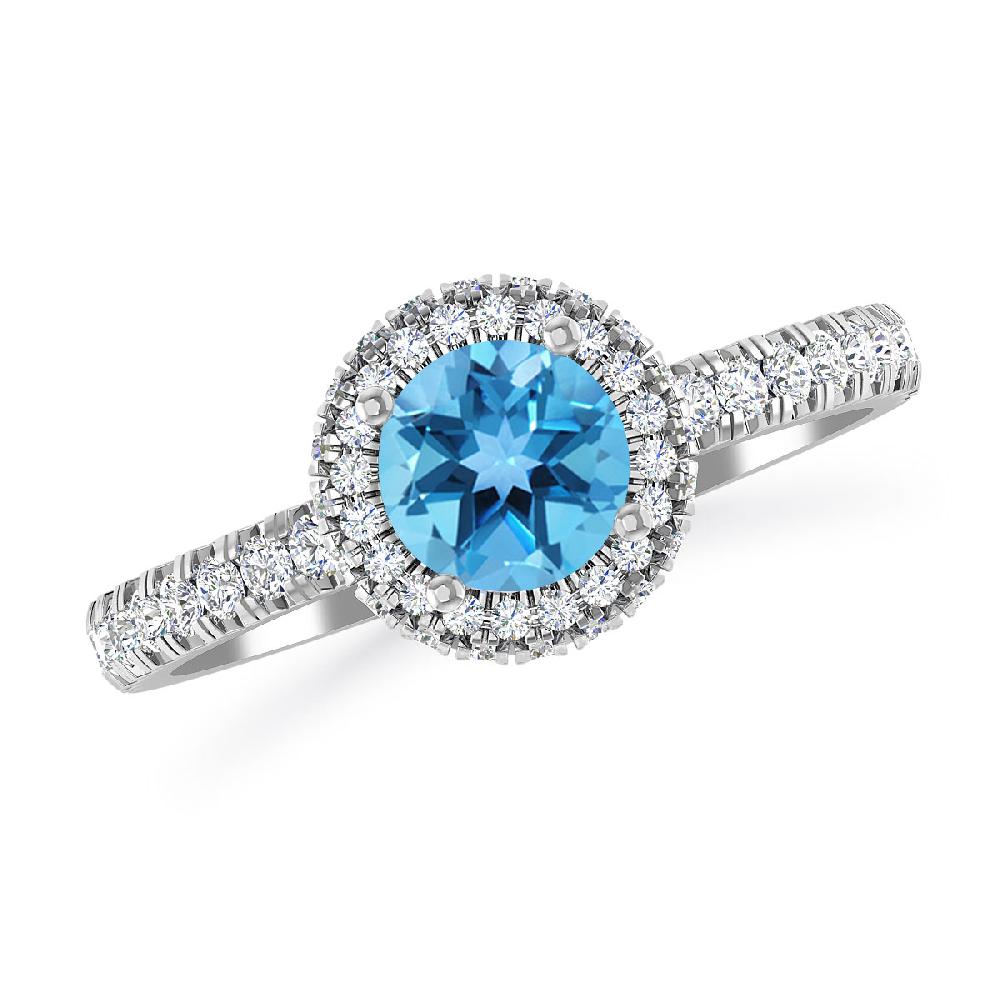 White Gold - Blue Topaz