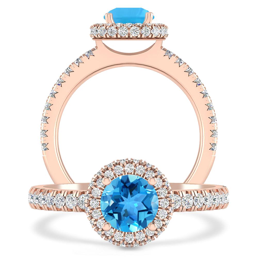Rose Gold - Blue Topaz