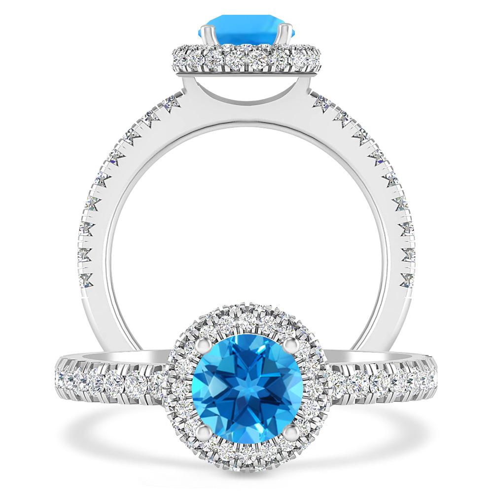 White Gold - Blue Topaz