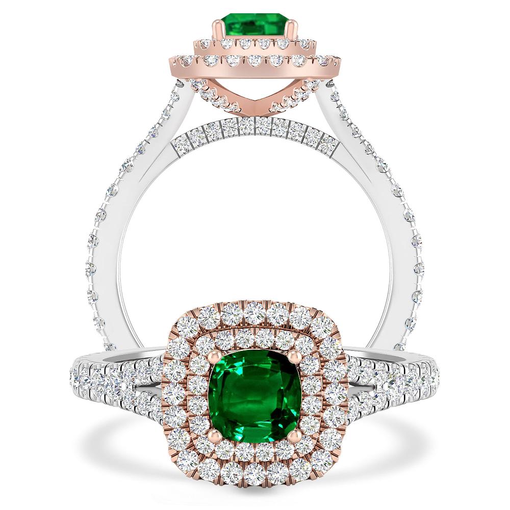 White Gold/Rose Gold - Emerald
