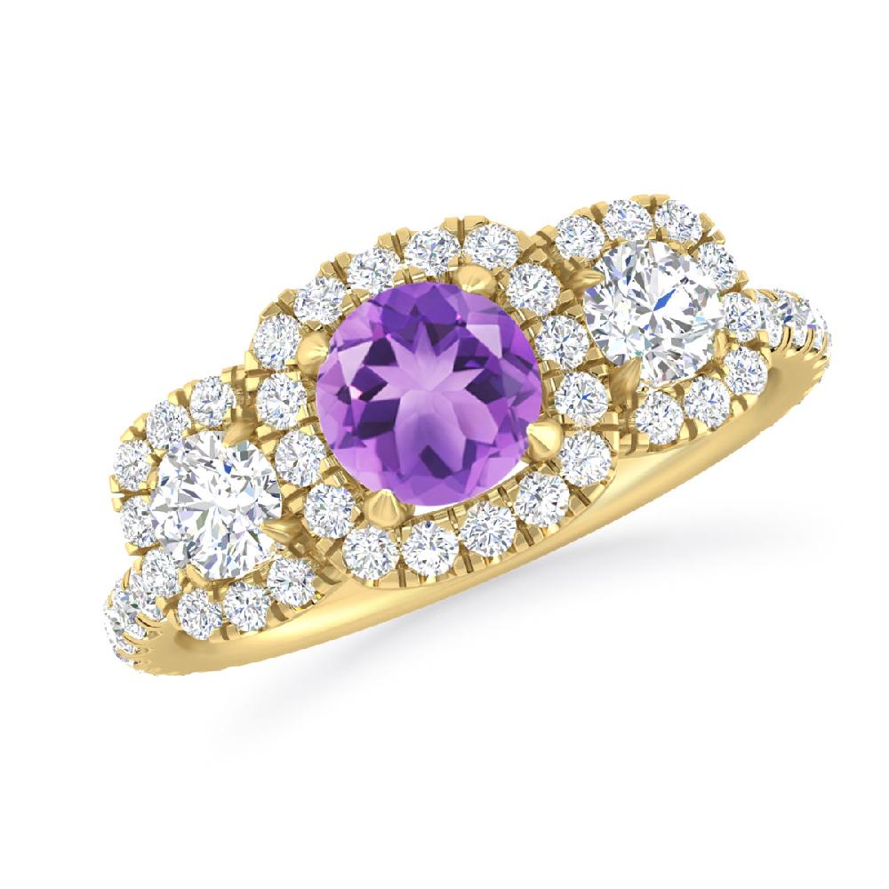 Yellow Gold - Amethyst