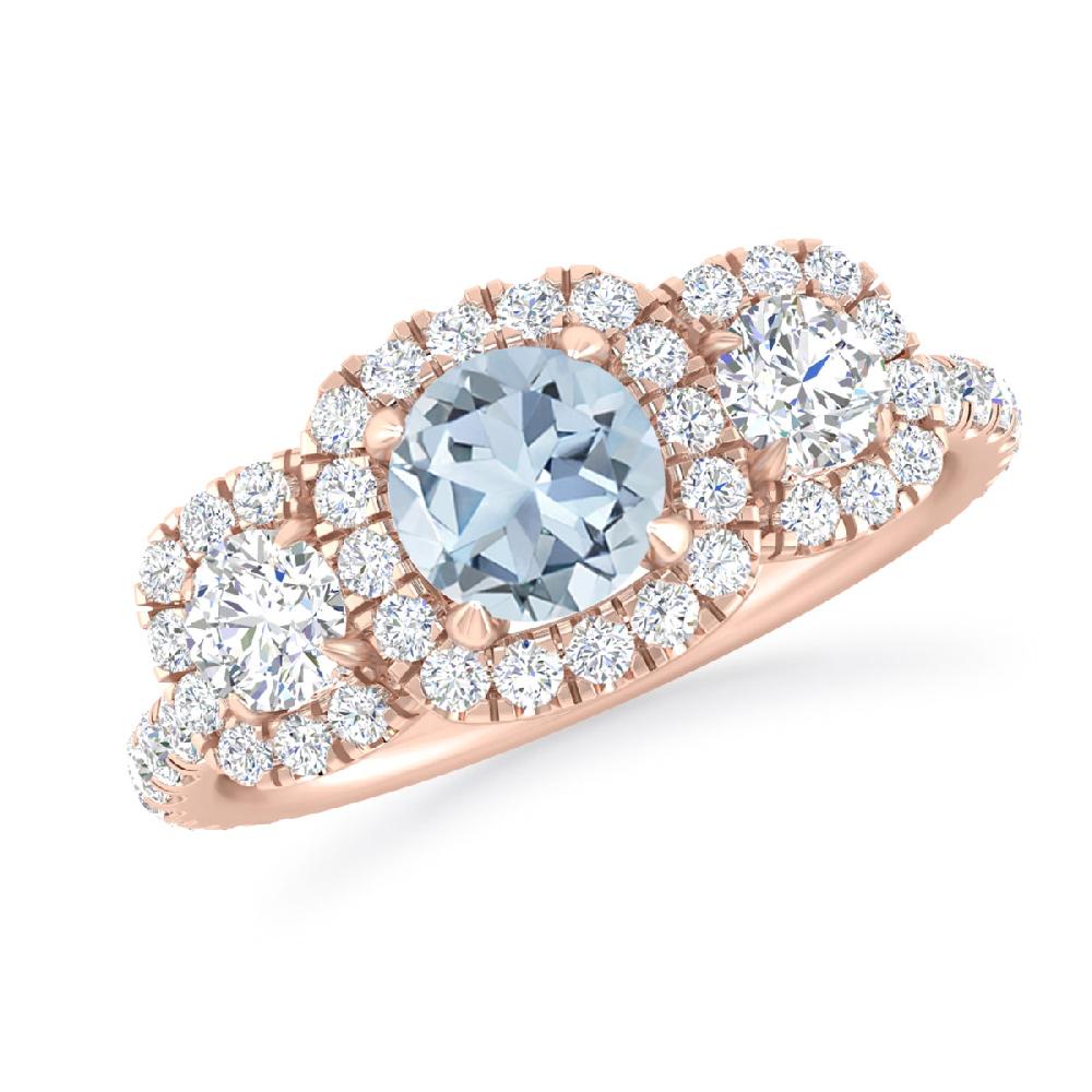 Rose Gold - Aquamarine
