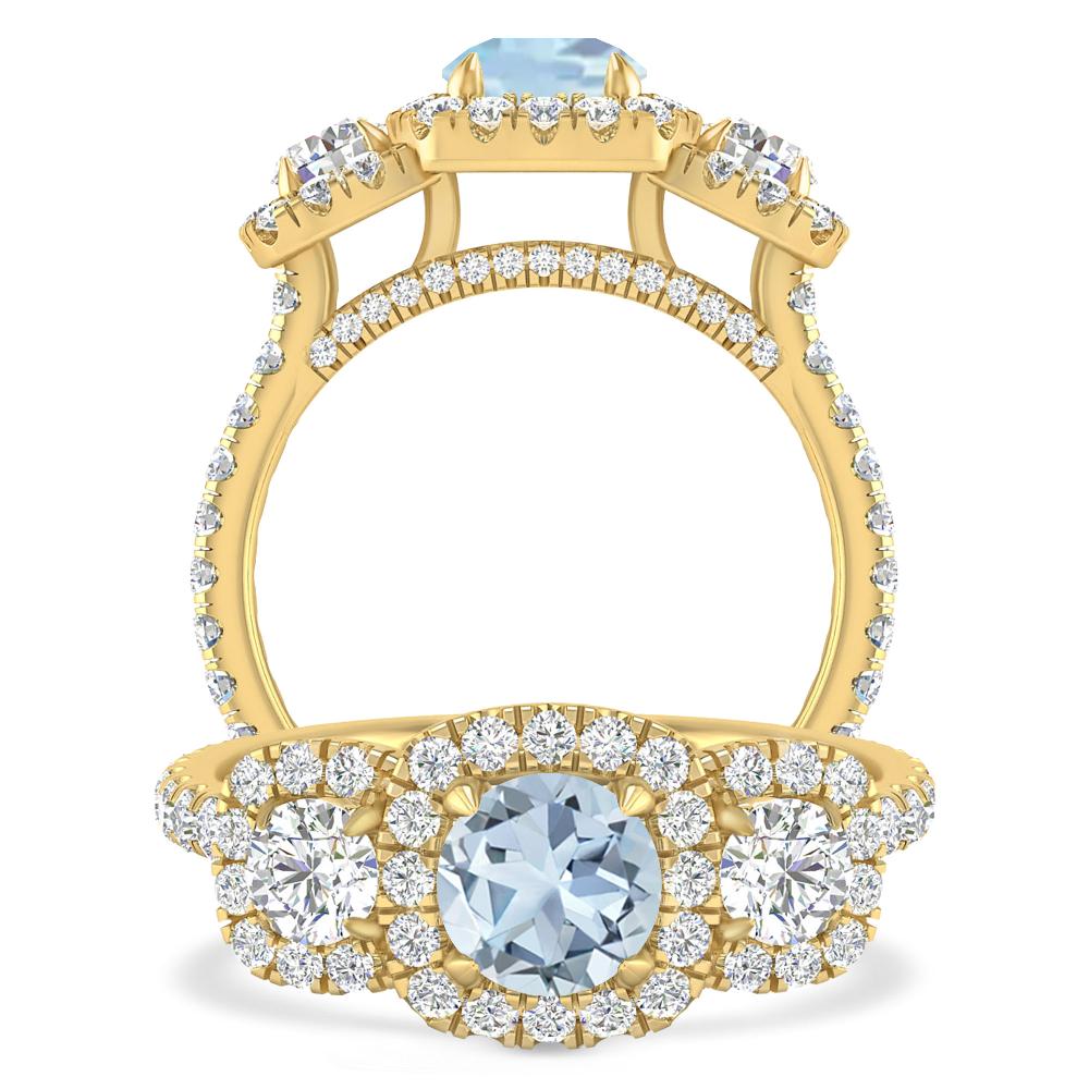 Yellow Gold - Aquamarine