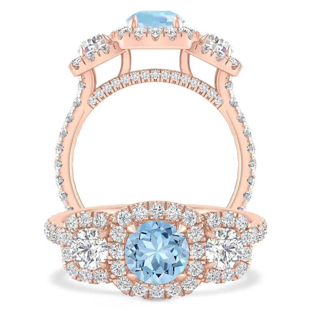 Rose Gold - Aquamarine