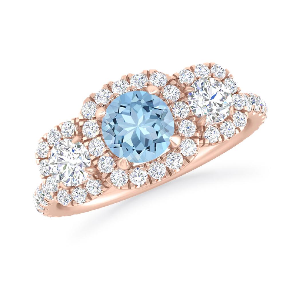 Rose Gold - Aquamarine