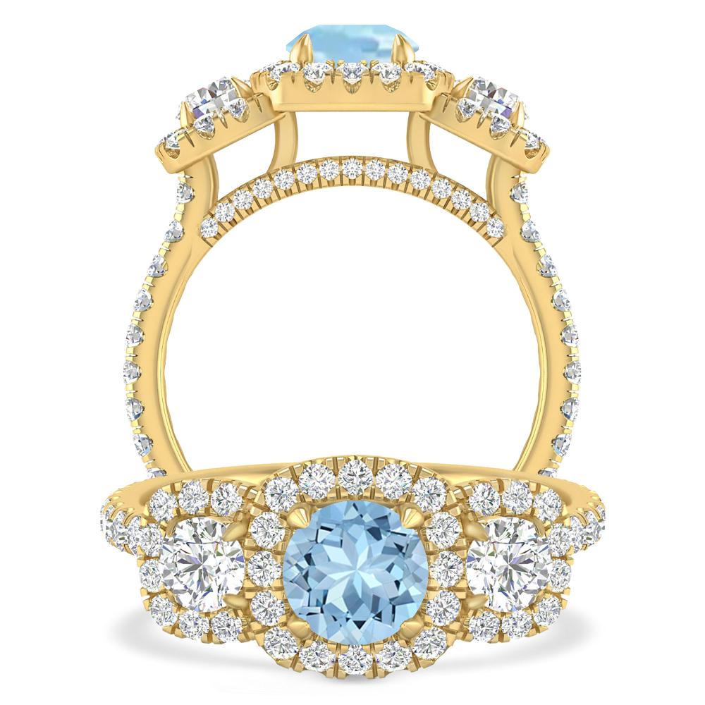 Yellow Gold - Aquamarine
