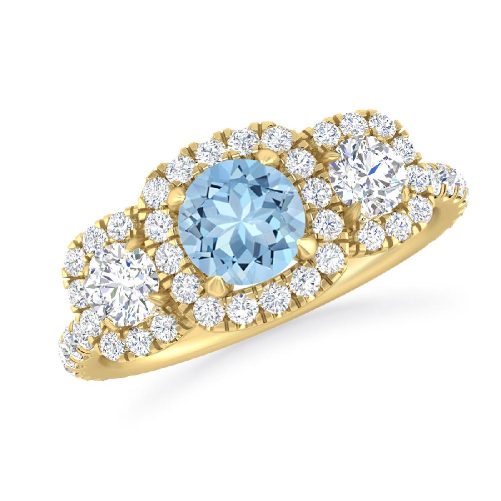 Yellow Gold - Aquamarine