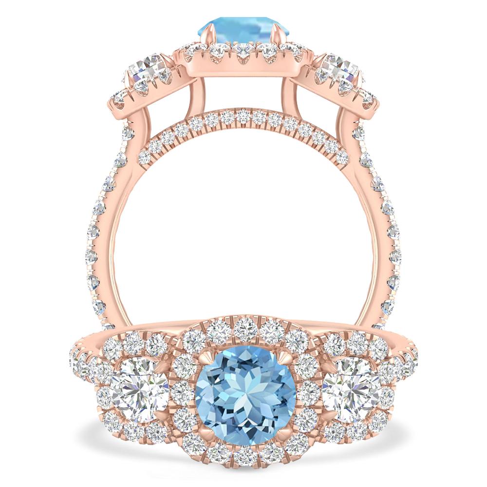 Rose Gold - Aquamarine