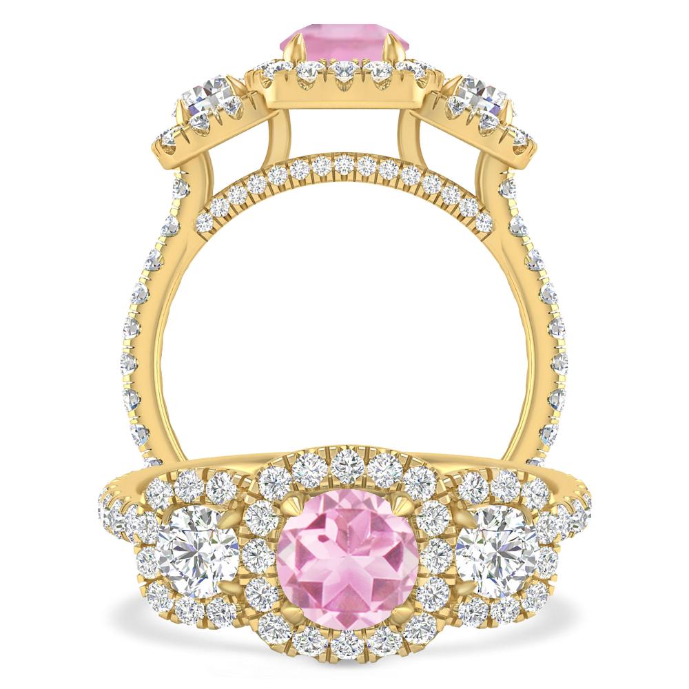 Yellow Gold - Pink Tourmaline