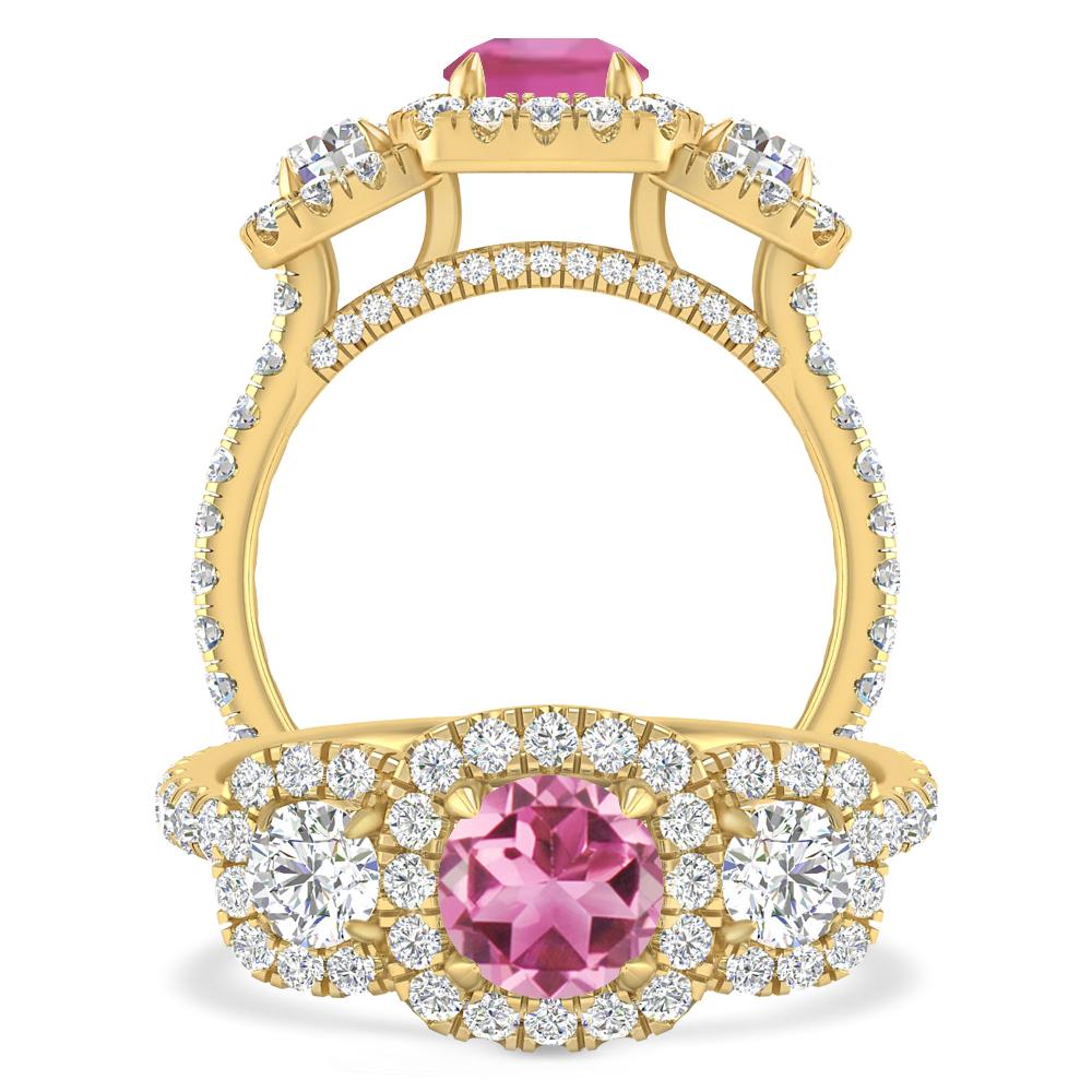 Yellow Gold - Pink Tourmaline