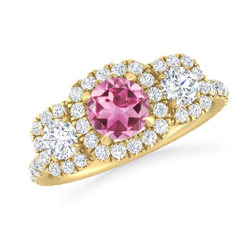 Yellow Gold - Pink Tourmaline