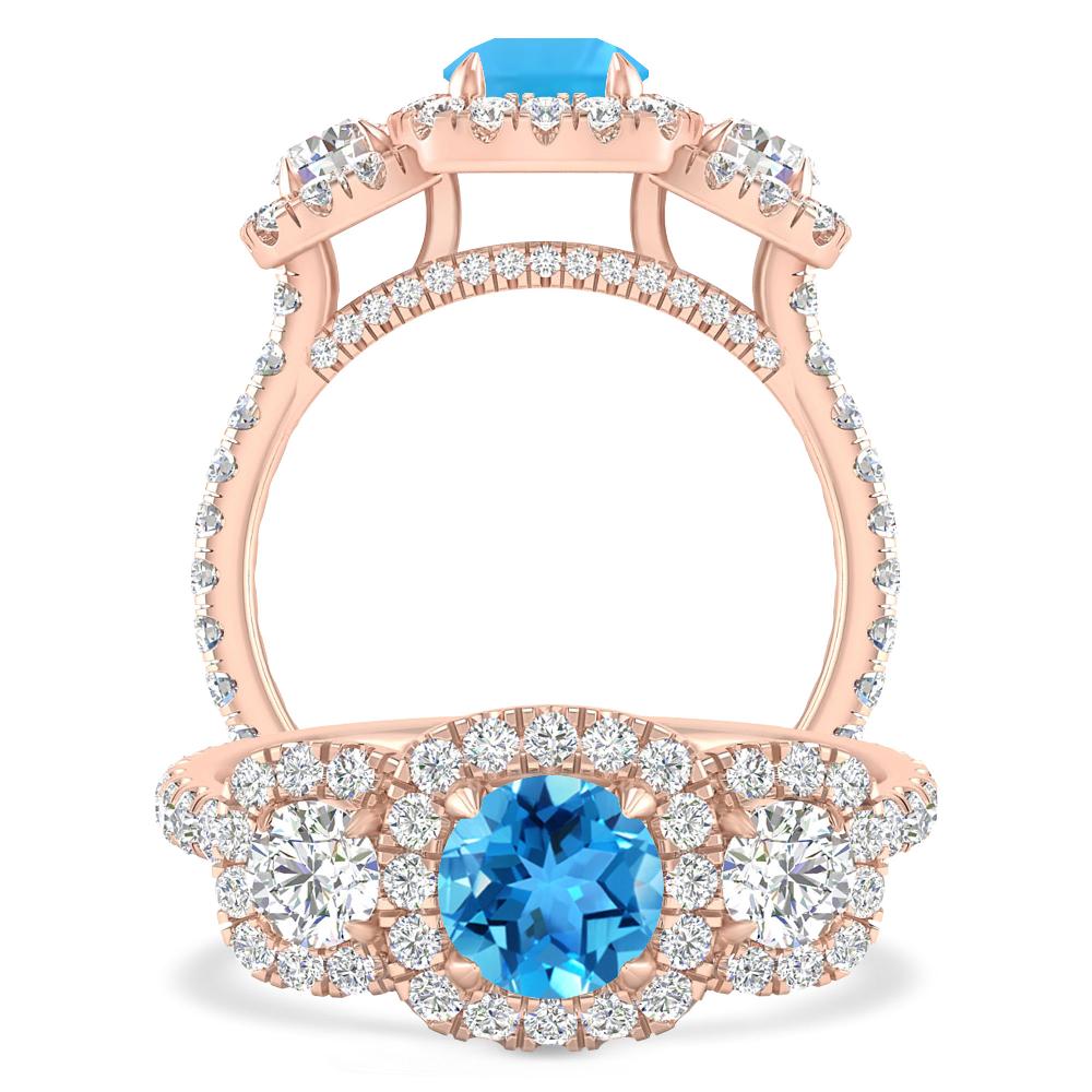 Rose Gold - Blue Topaz