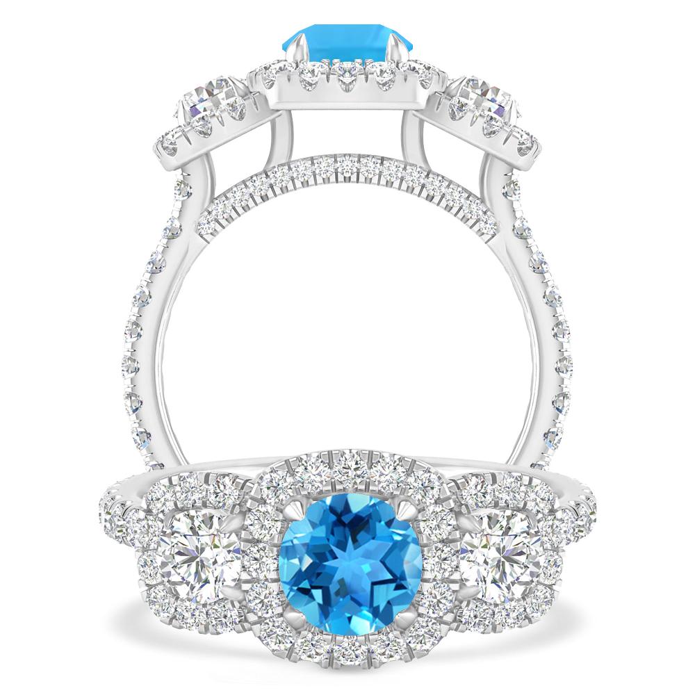 White Gold - Blue Topaz