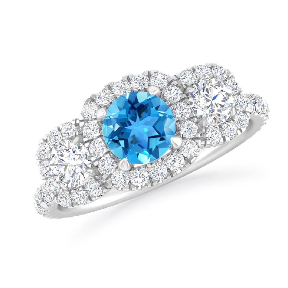 White Gold - Blue Topaz