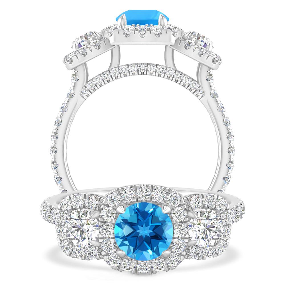 White Gold - Blue Topaz