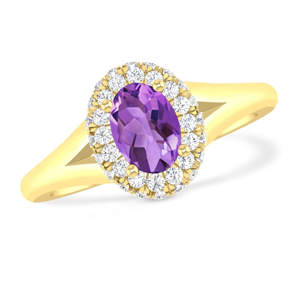 Yellow Gold - Amethyst