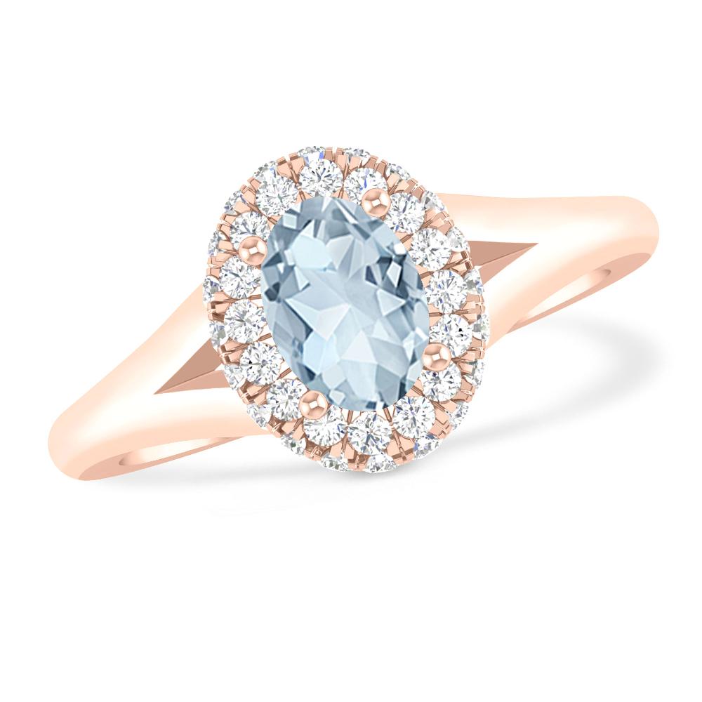 Rose Gold - Aquamarine