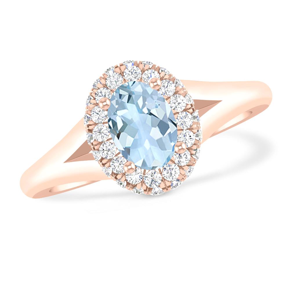 Rose Gold - Aquamarine