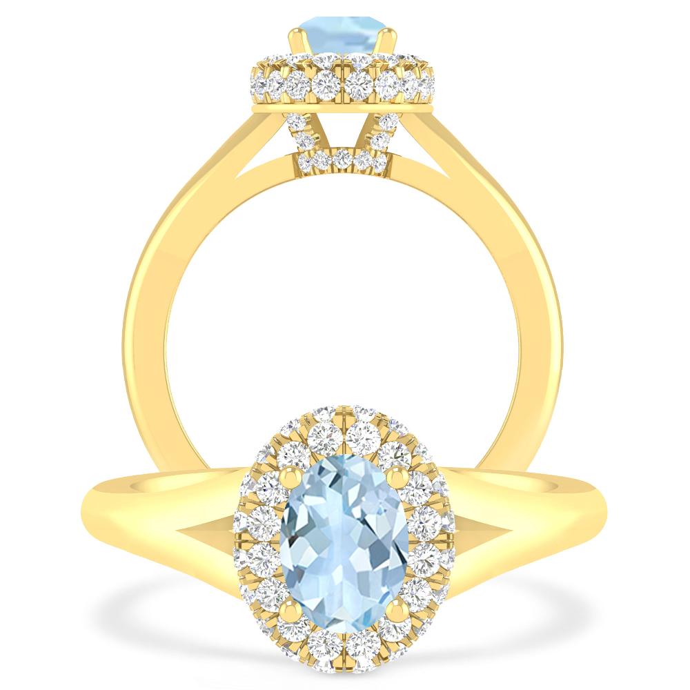 Yellow Gold - Aquamarine