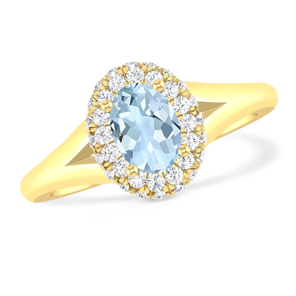 Yellow Gold - Aquamarine