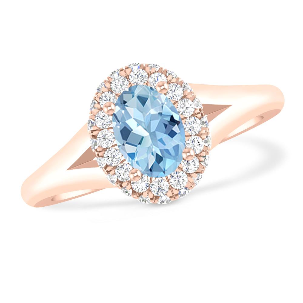 Rose Gold - Aquamarine