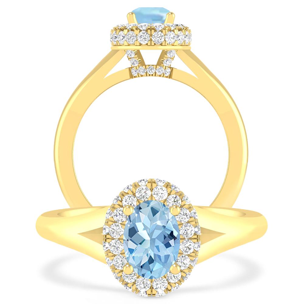 Yellow Gold - Aquamarine