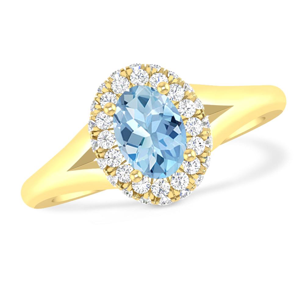 Yellow Gold - Aquamarine