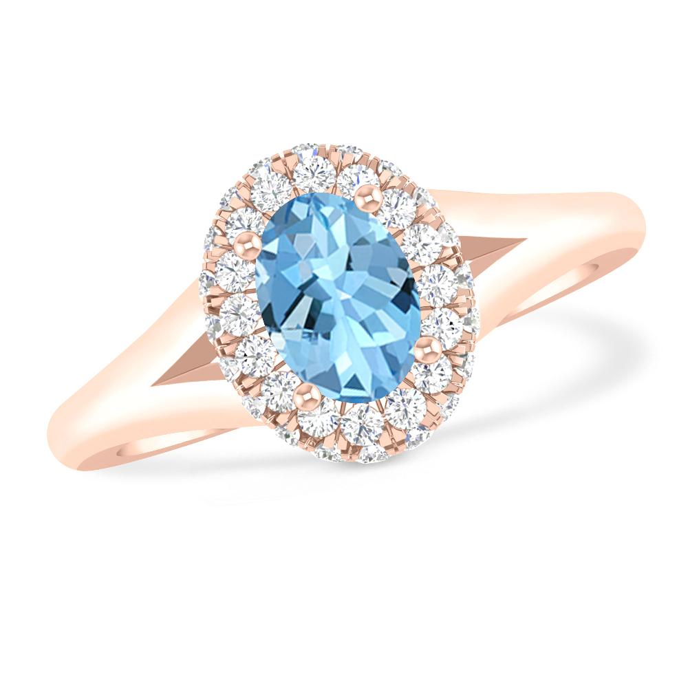 Rose Gold - Aquamarine