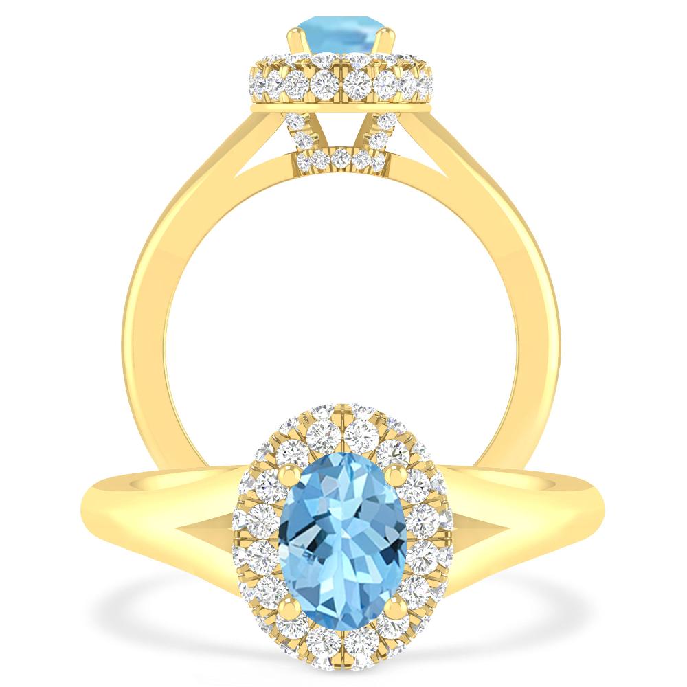 Yellow Gold - Aquamarine