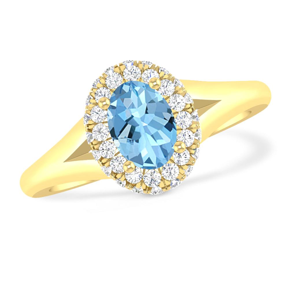 Yellow Gold - Aquamarine