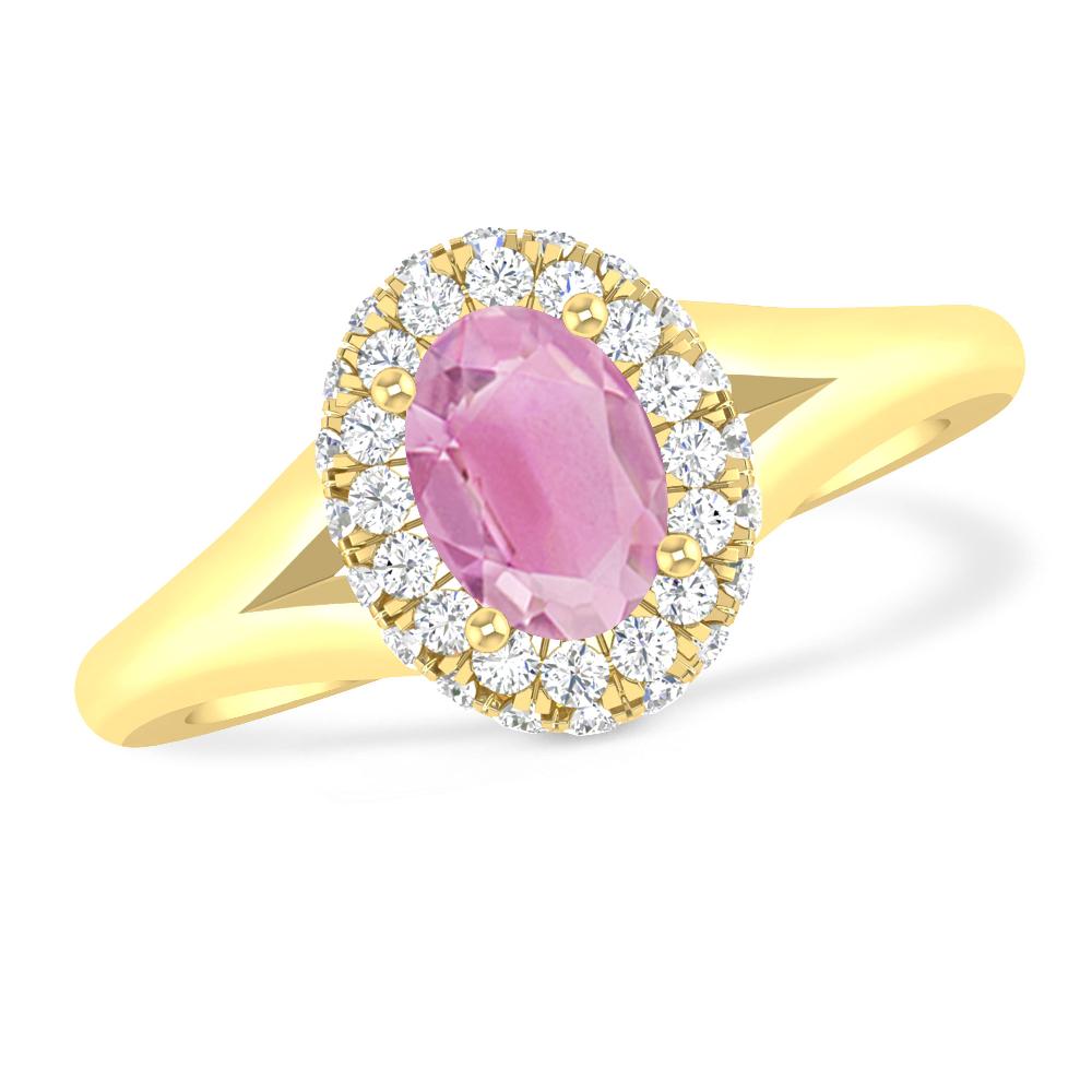 Yellow Gold - Pink Tourmaline