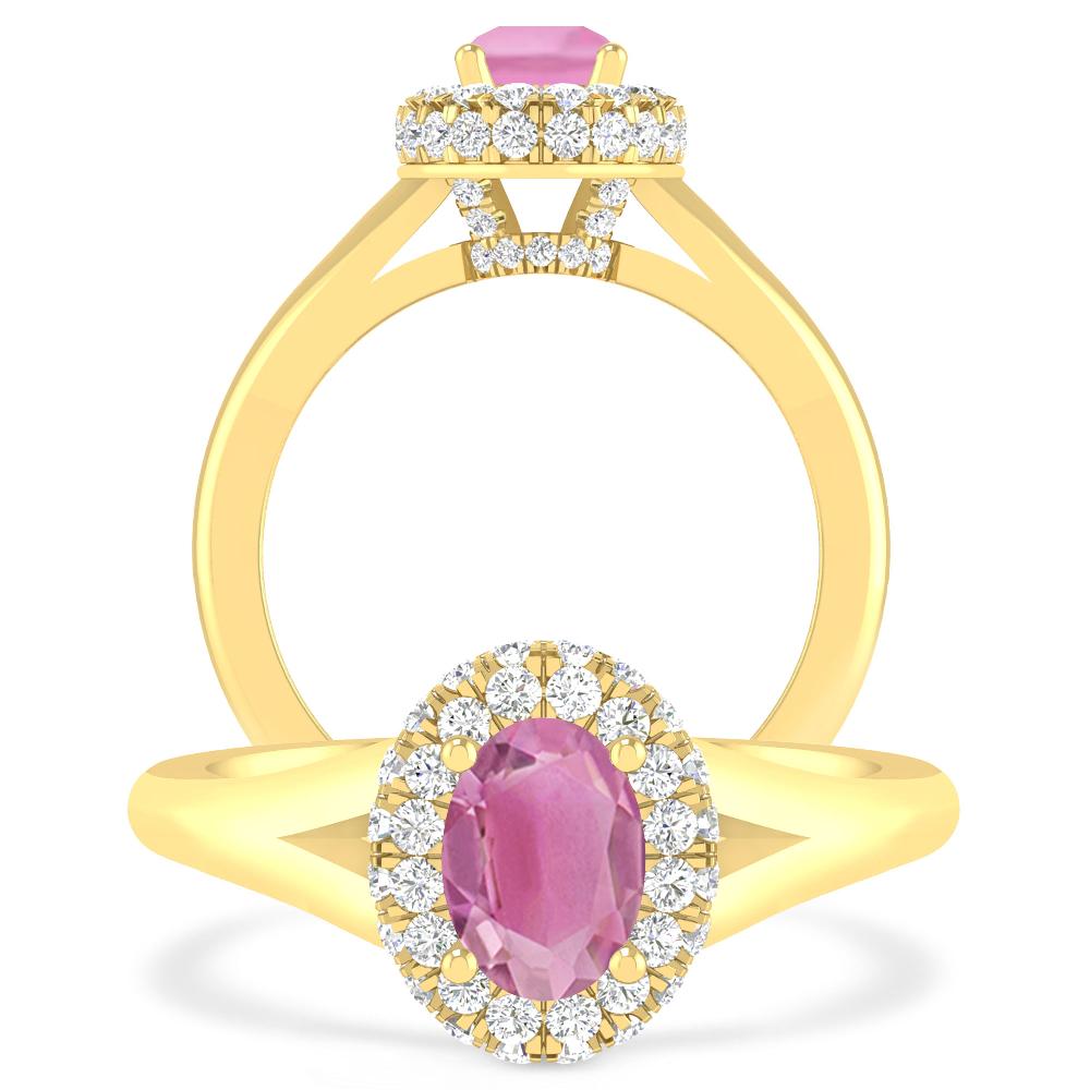 Yellow Gold - Pink Tourmaline