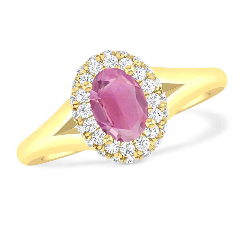 Yellow Gold - Pink Tourmaline