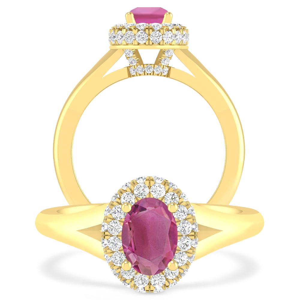 Yellow Gold - Pink Tourmaline