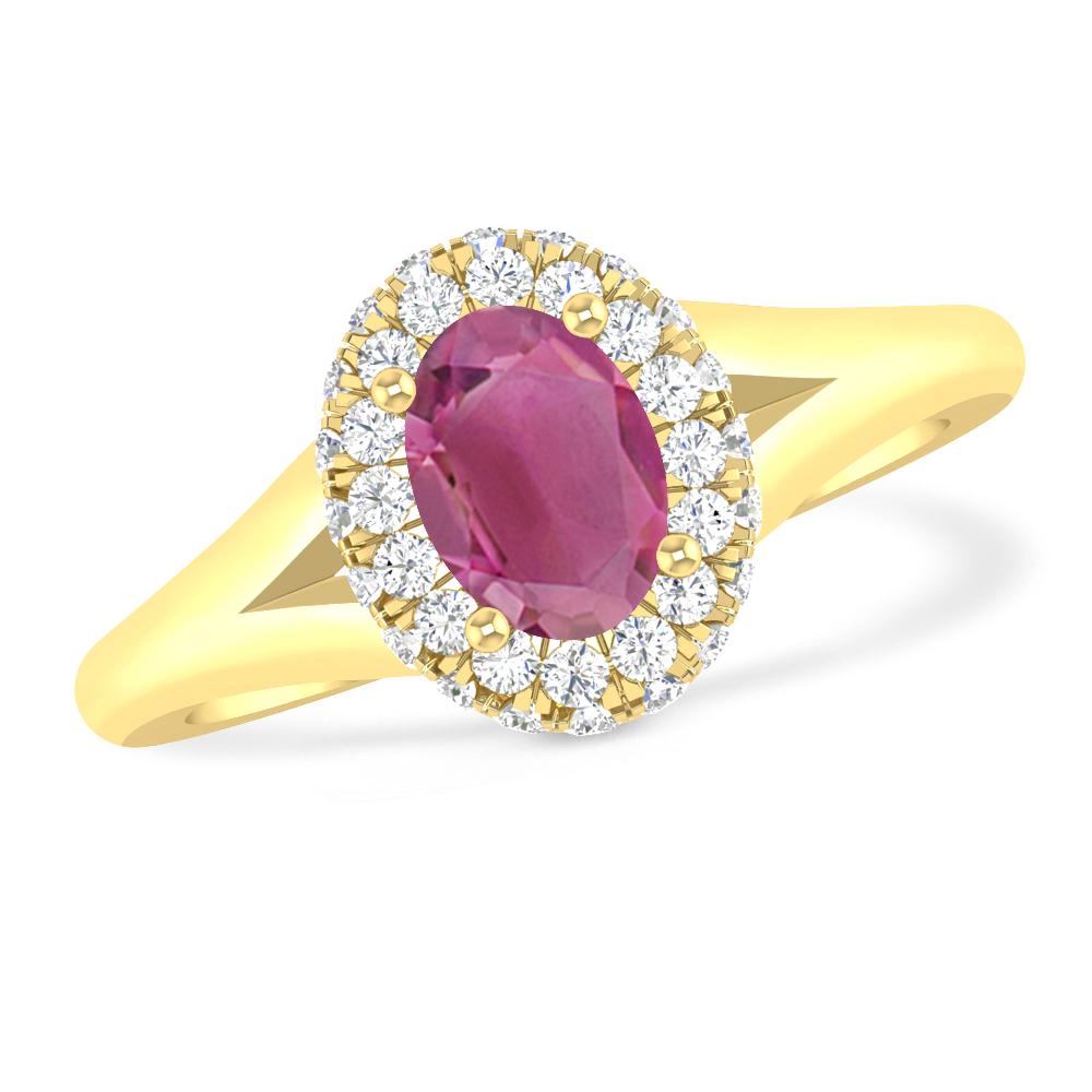 Yellow Gold - Pink Tourmaline