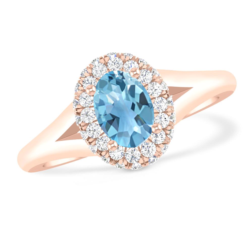 Rose Gold - Blue Topaz